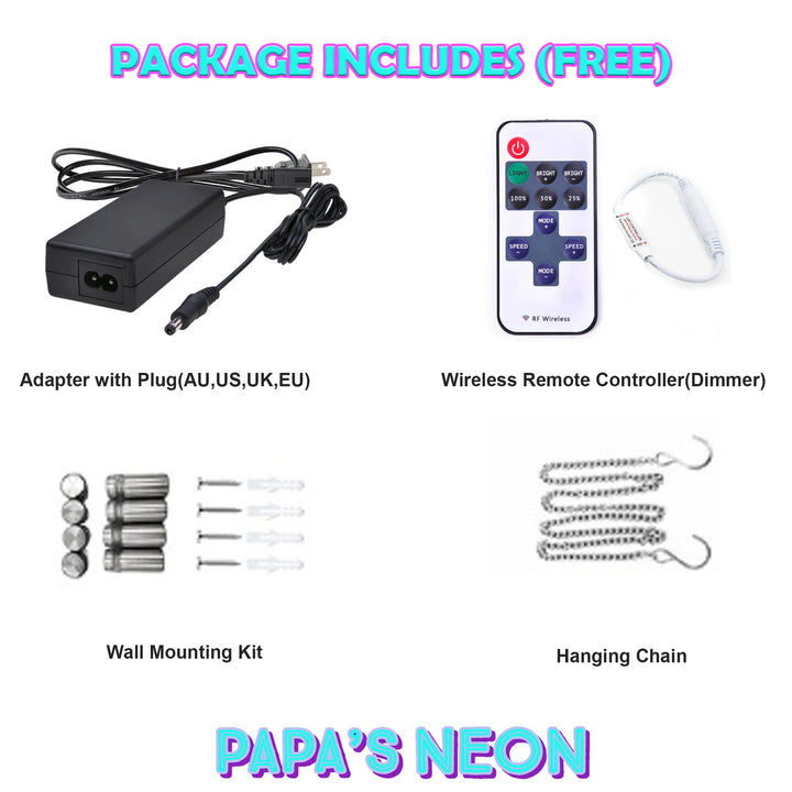 Arcade Neon Sign | Neon Light - Papa's Neon - Package Include 