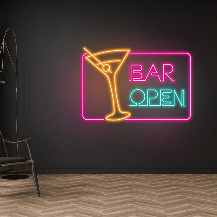 Bar Open With Wine Glass | Papa's Neon 