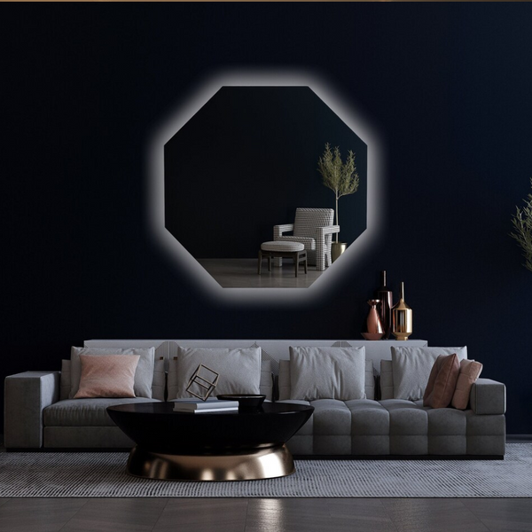 Hexagon Shaped Neon Mirror