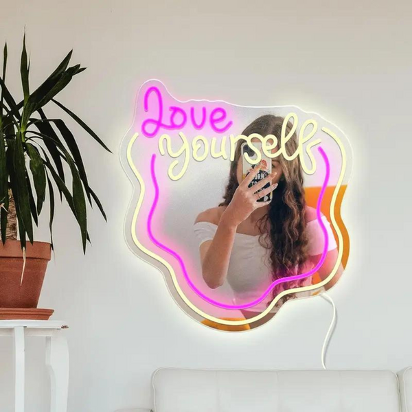 Love Yourself Neon Mirror